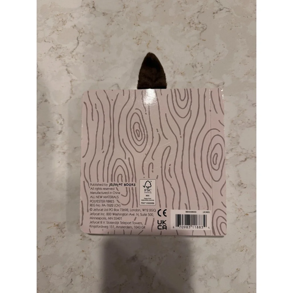 Jellycat If I Were a Moose Board Book BB444MOO Sensory Touch and Feel Plush Tail